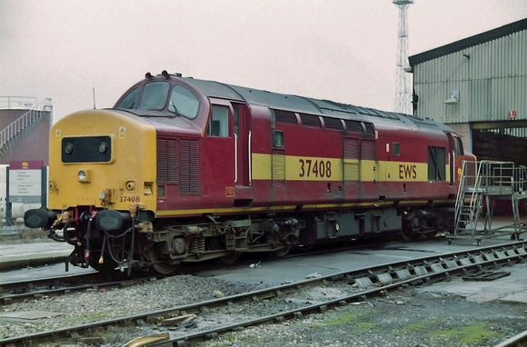 37408 in EWS livery at Crewe Diesel Depot.