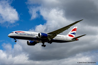 London Heathrow Airport (LHR/EGLL). Runway 27L landings - 20/04/24.
