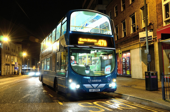 Arriva UUI 2908, fleet number 6011 seen on Charles Street with service 47A to South Wigston.