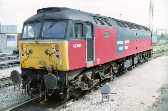 47763 in RES livery at Crewe Diesel Depot.