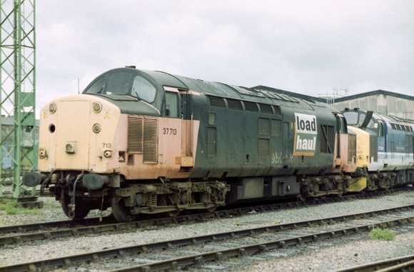 37713 in Loadhaul livery at Crewe Diesel Depot.