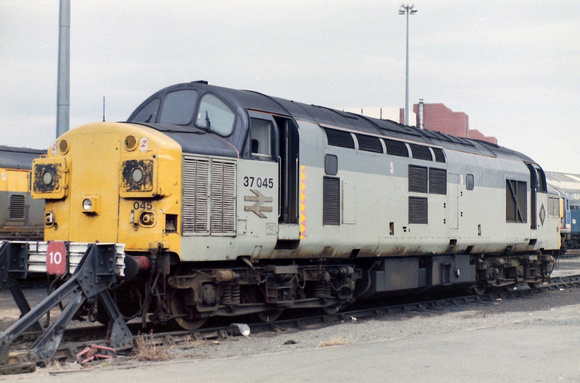 37045 in Railfreight Triple Grey livery at Leeds Holbeck.