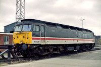 47828 in Intercity Swallow livery at an unknown location, although possibly Saltley??.