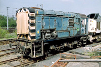 08481 in BR Blue livery at Wigan Springs Branch Junction on an unknown date.