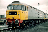 47016 "The Toleman Group" in Railfreight Grey Large Logo livery at Thornaby Depot.